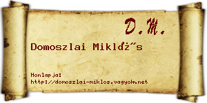 Domoszlai Miklós névjegykártya