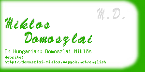 miklos domoszlai business card